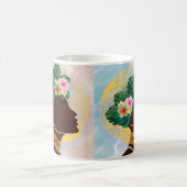 アフリカ系アメリカ人フローラ冠 コーヒーマグカップ (中央)