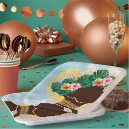 アフリカ系アメリカ人フローラ冠 ペーパープレート