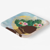 アフリカ系アメリカ人フローラ冠 ペーパープレート (傾斜あり)