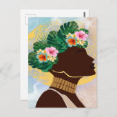 アフリカ系アメリカ人フローラ冠 ポストカード (正面/裏面)