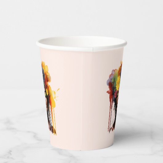 アフリカ系アメリカ人フローラ・アフロヘア 紙コップ (右)