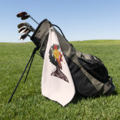 アフリカ系アメリカ人フローラ・アフロヘア(2) ゴルフタオル (グリーン)