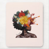 アフリカ系アメリカ人フローラ・アフロヘア(2) マウスパッド (正面)