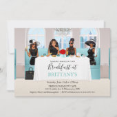 アフリカ系アメリカ人ブライダルブラックドレステーブル 招待状 (正面)