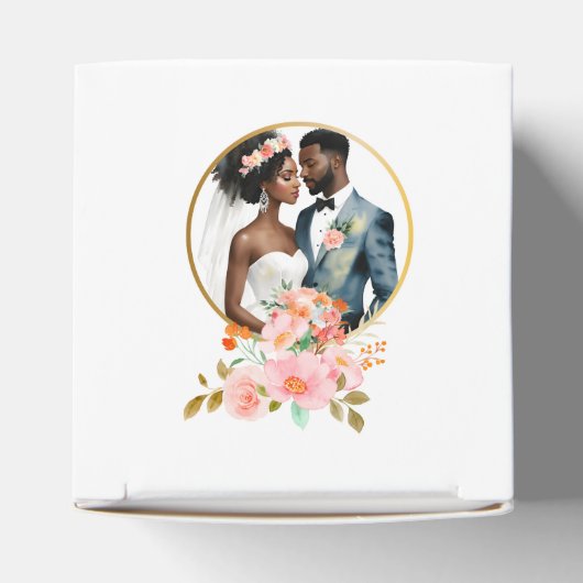 アフリカ系アメリカ人ブライダル結婚カップル フェイバーボックス (上部)