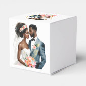 アフリカ系アメリカ人ブライダル結婚カップル フェイバーボックス (裏面サイド)