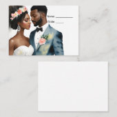 アフリカ系アメリカ人ブライダル結婚カップル プレイスカード (正面/裏面)