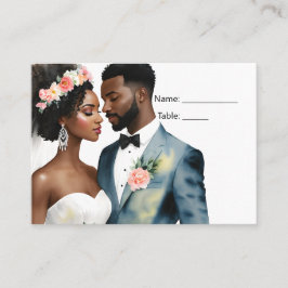 アフリカ系アメリカ人ブライダル結婚カップル プレイスカード