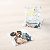 アフリカ系アメリカ人ブライダル結婚カップル ペーパーコースター (インサイチュ)