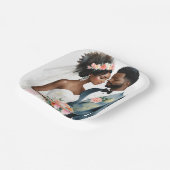 アフリカ系アメリカ人ブライダル結婚カップル ペーパープレート (傾斜あり)