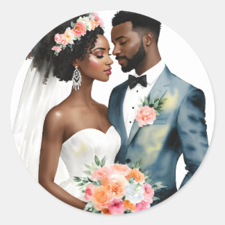 アフリカ系アメリカ人ブライダル結婚カップル ラウンドシール