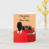 アフリカ系アメリカ人ブラザーファーザーズデイスーツ&タイ カード (黄色い花)