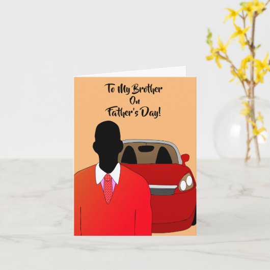 アフリカ系アメリカ人ブラザーファーザーズデイスーツ&タイ カード (黄色い花)