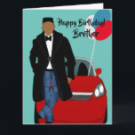 アフリカ系アメリカ人ブラザー誕生日 カード<br><div class="desc">このカッコいい誕生日デイカードは、黒いコートとジーンズとネクタイを持つアフリカ系アメリカ人の男性を特徴としている。お兄さんにカードを送りなさい。カードは関係が表現あり、メッセージは意図した通りに。</div>