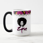 アフリカ系アメリカ人ブラックアフロウーマン モーフィングマグカップ (左)