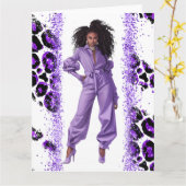 アフリカ系アメリカ人ブラッククイーンメラニンシスタショップ カード (黄色い花)