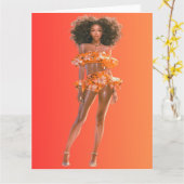 アフリカ系アメリカ人ブラッククイーンメラニンシスタショップ カード (黄色い花)