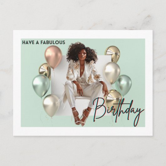 アフリカ系アメリカ人ブラッククイーンメラニンシスタショップ シーズンポストカード (正面)