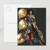 アフリカ系アメリカ人ブラッククイーンメラニンシスタショップ シーズンポストカード (正面/裏面)