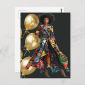 アフリカ系アメリカ人ブラッククイーンメラニンシスタショップ ポストカード (正面/裏面)