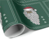 アフリカ系アメリカ人ブラックサンタクリスマスグリーン ラッピングペーパー (ロールコーナー)