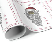 アフリカ系アメリカ人ブラックサンタクリスマスホワイト ラッピングペーパー (ロールコーナー)