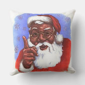 アフリカ系アメリカ人ブラックサンタクロースのクリスマス クッション (裏面)