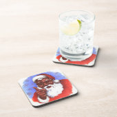 アフリカ系アメリカ人ブラックサンタクロースのクリスマス コースター (右側)