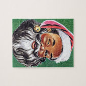 アフリカ系アメリカ人ブラックサンタクロースのクリスマス ジグソーパズル (横)