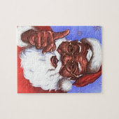 アフリカ系アメリカ人ブラックサンタクロースのクリスマス ジグソーパズル (横)