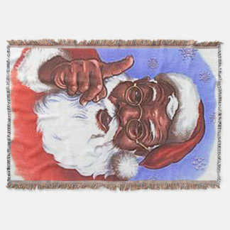 アフリカ系アメリカ人ブラックサンタクロースのクリスマス スローブランケット