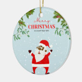 アフリカ系アメリカ人ブラックサンタクロースのクリスマス セラミックオーナメント (左)