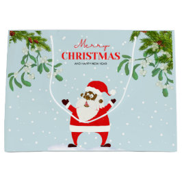 アフリカ系アメリカ人ブラックサンタクロースのクリスマス ラージペーパーバッグ
