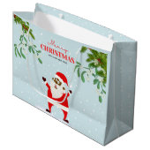 アフリカ系アメリカ人ブラックサンタクロースのクリスマス ラージペーパーバッグ (正面アングル)