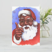 アフリカ系アメリカ人ブラックサンタクロースのクリスマス 招待状 (スタンド正面)