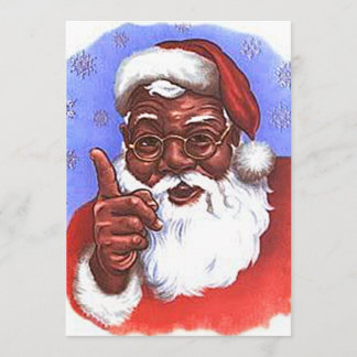 アフリカ系アメリカ人ブラックサンタクロースのクリスマス 招待状