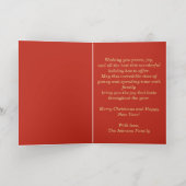 アフリカ系アメリカ人ブラックサンタクロースのクリスマス 箔グリーティングカード (内側レイダウン)