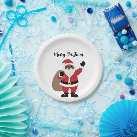 アフリカ系アメリカ人ブラックサンタクロース ペーパープレート (パーティー)