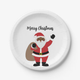 アフリカ系アメリカ人ブラックサンタクロース ペーパープレート