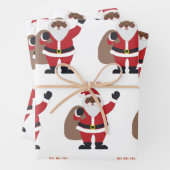 アフリカ系アメリカ人ブラックサンタクロース ラッピングペーパーシート (インサイチュ)