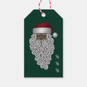 アフリカ系アメリカ人ブラックサンタグリーンクリスマス ギフトタグ (正面)