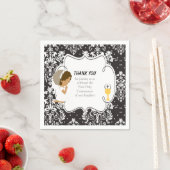 アフリカ系アメリカ人ブラックダマスク第一聖餐式 スタンダードカクテルナプキン (インサイチュ)