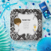 アフリカ系アメリカ人ブラックダマスク第一聖餐式 ペーパープレート (パーティー)