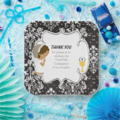 アフリカ系アメリカ人ブラックダマスク第一聖餐式 ペーパープレート (パーティー)