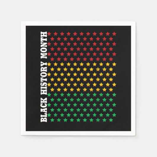 アフリカ系アメリカ人ブラック歴史月間ギフトブラック スタンダードカクテルナプキン (正面)