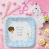 アフリカ系アメリカ人ブルーダマスク第一聖餐会 ペーパープレート (パーティー)