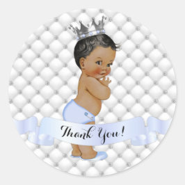 アフリカ系アメリカ人プリンスダイヤモンドクラウンブルー ラウンドシール