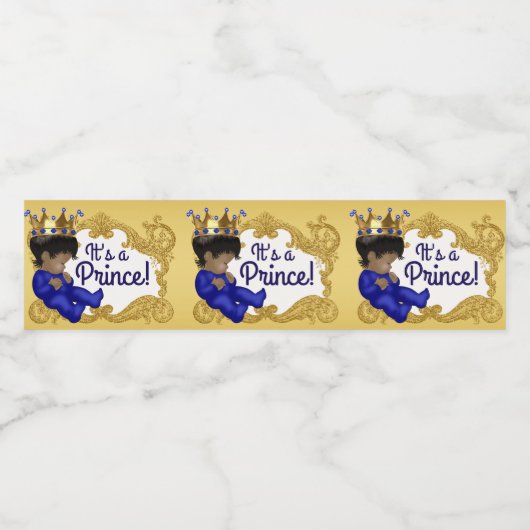 アフリカ系アメリカ人プリンスベビーウォーターボトルラベル ペットボトルラベル (シングルラベル)