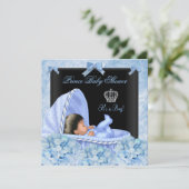 アフリカ系アメリカ人プリンスベビーシャワーボーイフローラ 招待状 (スタンド正面)