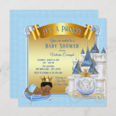 アフリカ系アメリカ人プリンスベビーシャワー招待状 招待状 (正面/裏面)